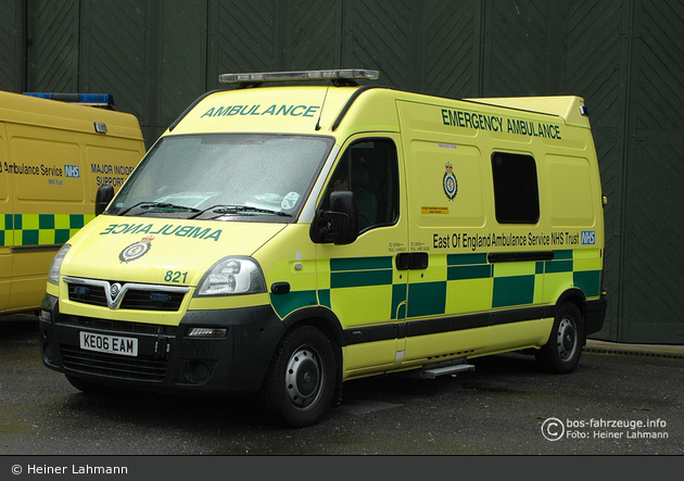 East of England - Ambulance Service - RTW - 821 (a.D.)