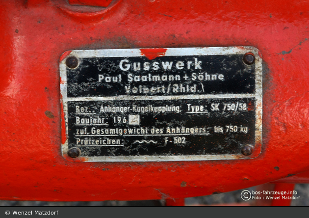 Florian Volkach SA400 Typenschild