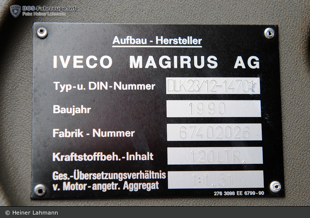 Florian Lauenburg 03/32-01 - Typenschild